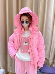 冬新款正品瑞野me sister my糖果色白鸭绒连帽羽绒服马甲两件套女