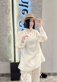 欧洲站新款时尚气质半高领真丝修身衬衫上衣女