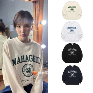 somi家 韩国mahagrid MGD徽章学院卫衣Wendy 章若楠 李龙馥同款