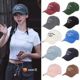 somi家 韩国直邮dumaro字母小标刺绣做旧棒球帽 柳智敏裴珠泫同款