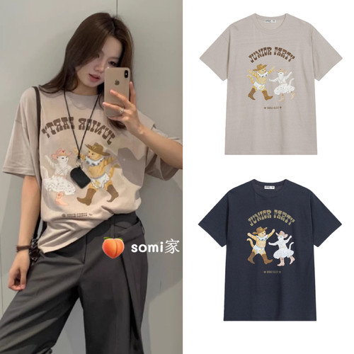 Open YY早春26新款宠物俱乐部猫咪短袖T恤女