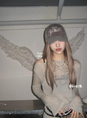 somi家 韩国gila archive字母翅膀长袖打底衬衫 jisoo Jennie同款
