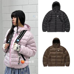 somi家 韩国直邮经典字母刺绣连帽秋冬保暖羽绒服 25W正品