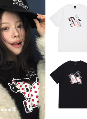 Somi家海外  马年限定 LMC波点可爱小马印花宽松短袖T恤女
