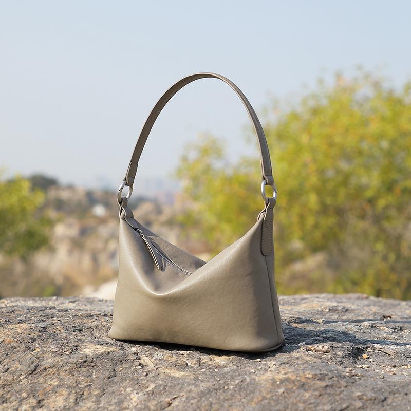 2025款头层植鞣纹牛皮复古腋下经典Hobo包秋冬季百搭单肩斜挎包包