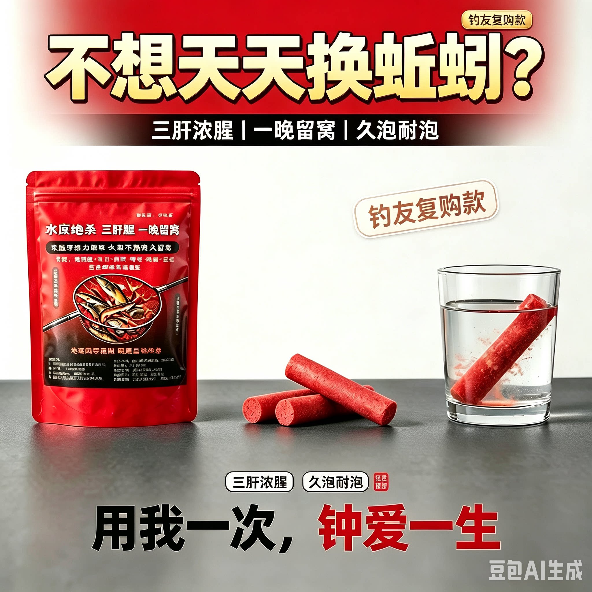 重腥三肝羊油棒棒养殖水域河虾鳝鱼蟹类网笼长效诱鱼饵料膨化窝料