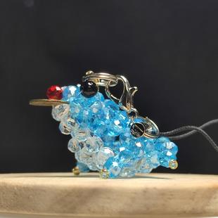 饰品 成品 4mm蟾蜍水晶手工编织包挂钥匙扣装