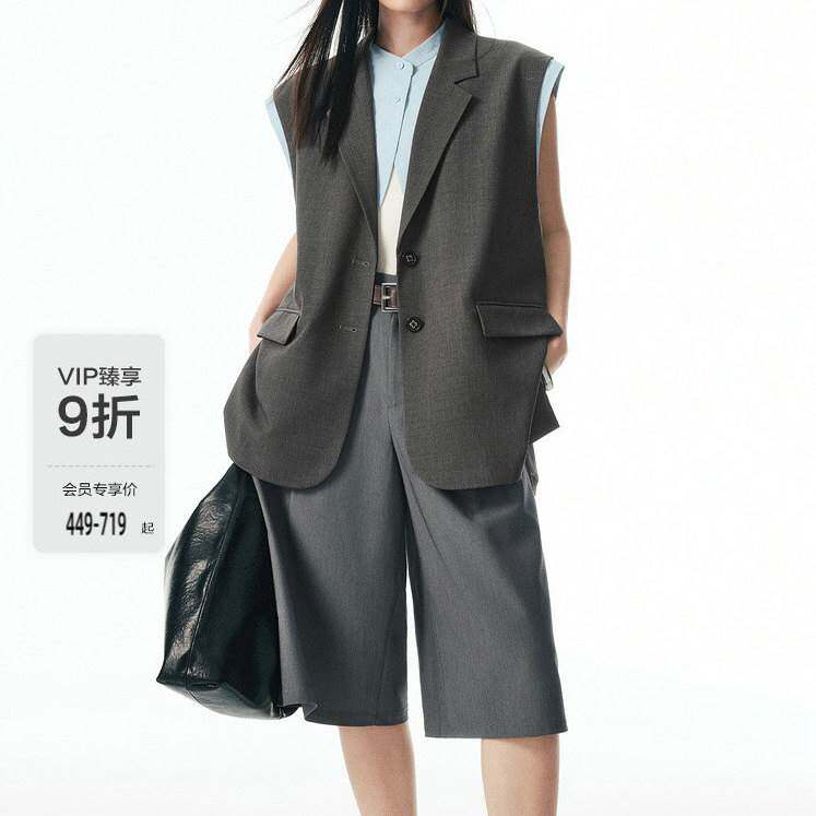 【商场同款】2025秋季新款西装式假两件马甲外套套装女 A1BGF3122