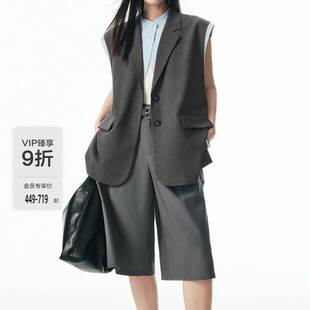 新款 西装 式 女 2025秋季 假两件马甲外套套装 A1BGF3122 商场同款