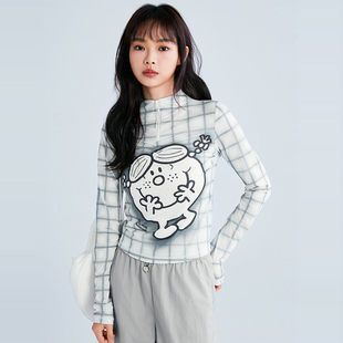 半开门襟长袖 2025商场同款 T恤格纹C2CPF2125 奇先生妙小姐联名