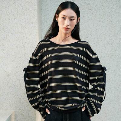 商场同款2026春装新款女装显瘦条纹宽松针织罩衫带吊带A1EEG1504