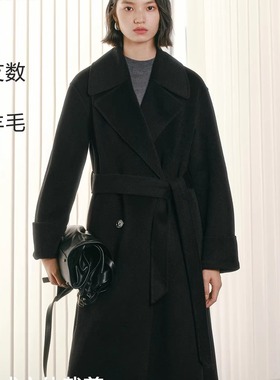 商场同款25冬季款女装甄毛系列焦点大衣高支大衣A1AAF4333
