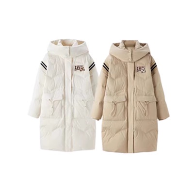 商场同款2024冬季新款甜心嘭嘭羽绒服小熊连帽长外套女C2ACD4316