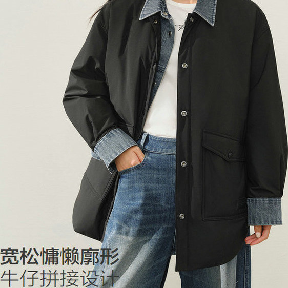 【商场同款】2025冬季新款衬衫羽绒服女轻薄白鸭绒上衣 A3ACF4133