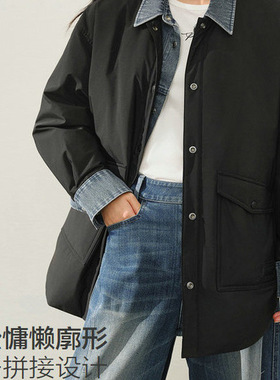 【商场同款】2025冬季新款衬衫羽绒服女轻薄白鸭绒上衣 A3ACF4133