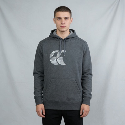 黑灰迷彩纹印花 经典大logo 55%棉质抓绒 运动轻奢C男款抓绒卫衣