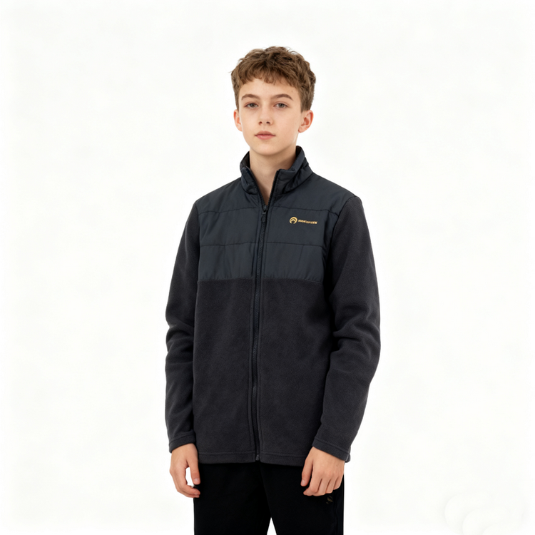 瑕疵 双面摇粒绒拼接梭织布 出口大毛户外大佬大童款摇粒绒外套