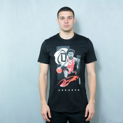 个性篮球运球卡通印花 全棉面料 原旦外矛A男款圆领短袖T恤