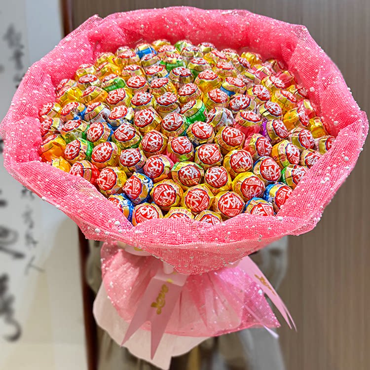 99颗棒棒糖花束成品免制作