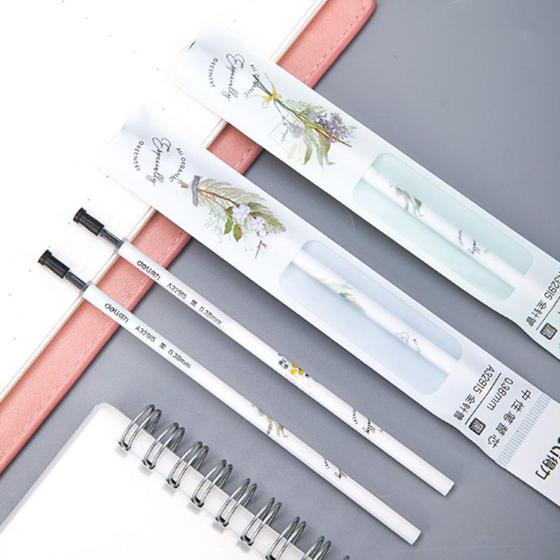 得力中性笔笔芯黑色全针管替芯