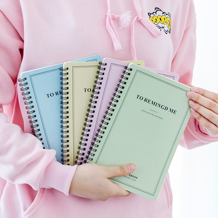 韩国文具A5线圈记事本子笔记本学生日记本办公记事本彩色4本包邮