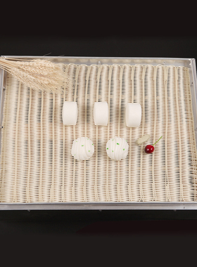 方形蒸笼垫 不粘蒸包垫 仿草藤条藤编加厚笼屉垫 蒸馒头垫35*55cm