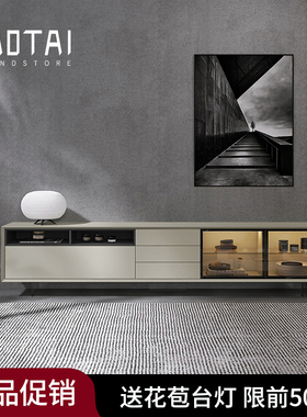 意式极简烤漆电视柜餐边柜北欧客厅多用柜大小户型整装悬浮感地柜