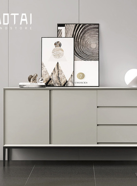 意式极简烤漆餐边柜轻奢整体高脚客厅现代约实木储物装饰餐厅柜子