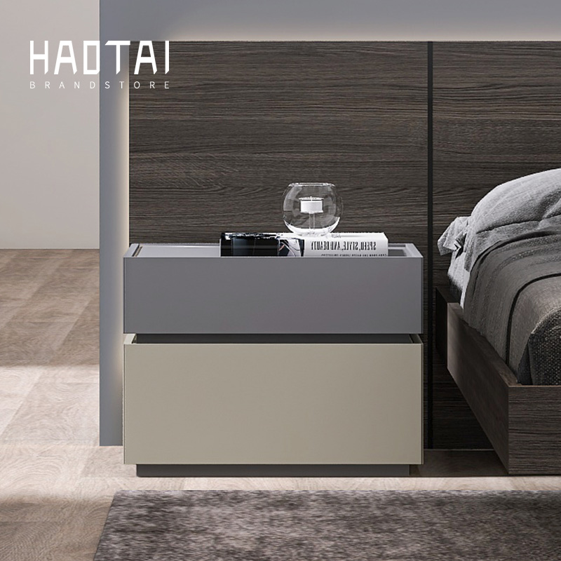 意式极简欧松板模块床头柜