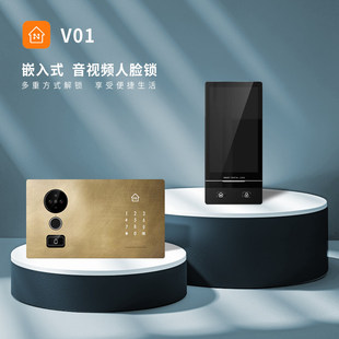 智能锁人脸指纹密码 钥匙音视频对讲远程开门APP 式 V01别墅墙装