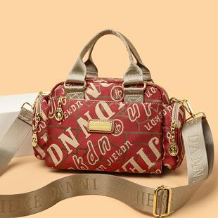 新款牛津布手提单肩包两用帆布大容量包包字母印花时尚百搭斜挎包