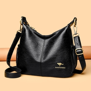 真皮高端大气上档次女款大容量简约百搭中年女士妈妈单肩斜挎大包