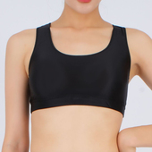 高弹男女油亮丝滑透明跑步背心露肚背心透气健身文胸运动舒适内衣