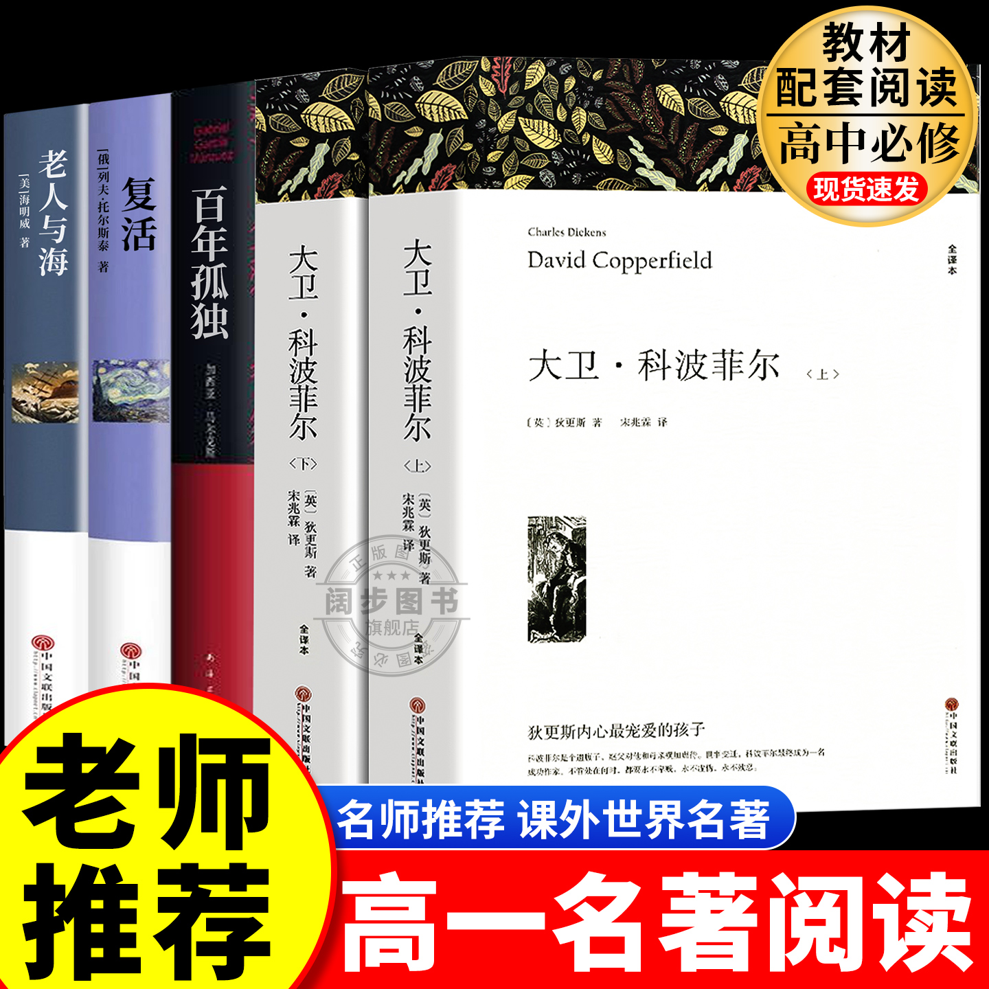 高一必读课外书大卫科波菲尔复活老人与海乡土中国红楼梦百年孤独高中必读名著新语文必读课外书推荐世界十大名著全套正版原著套装