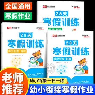 幼小衔接教材全套一日一练幼儿园大班练习册全套学前班寒假作业拼音数学语文全套练习册幼升小一年级每日一练全脑开发思维训练练习
