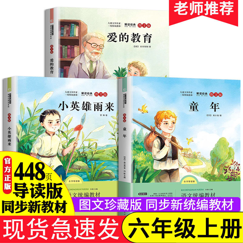 快乐读书吧小英雄雨来 爱的教育 童年书六年级上册全套必读经典书目管桦高尔基正版原著完整版老师推荐阅读名著课外书籍世界名著虚拟现实展示-联手网