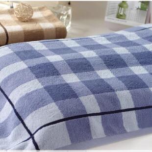 特惠促销 金号A类枕巾加厚耐脏格子两条价 纯棉加大纯棉不掉毛