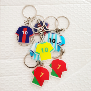 世界杯饰足球衣钥匙扣梅西内马尔C罗姆巴佩阿根廷哈兰德巴西挂件
