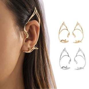 猫耳朵耳夹精灵耳耳饰漫展二次元耳骨夹简约个性甜酷耳挂一对装