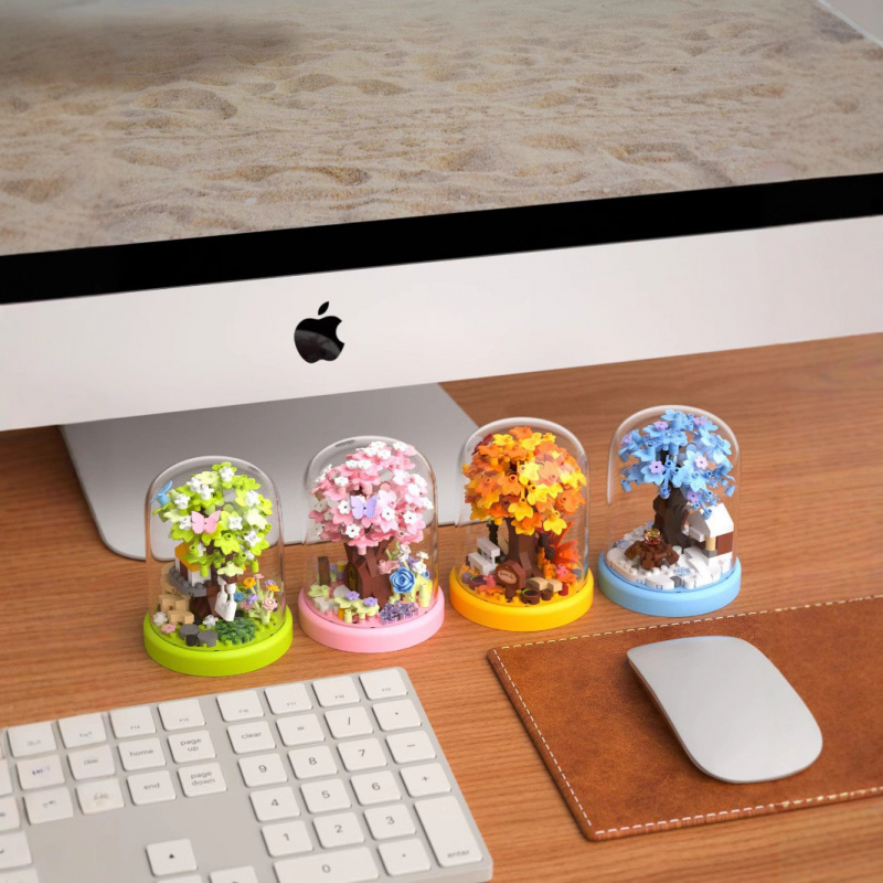 乐高樱花树屋积木花束