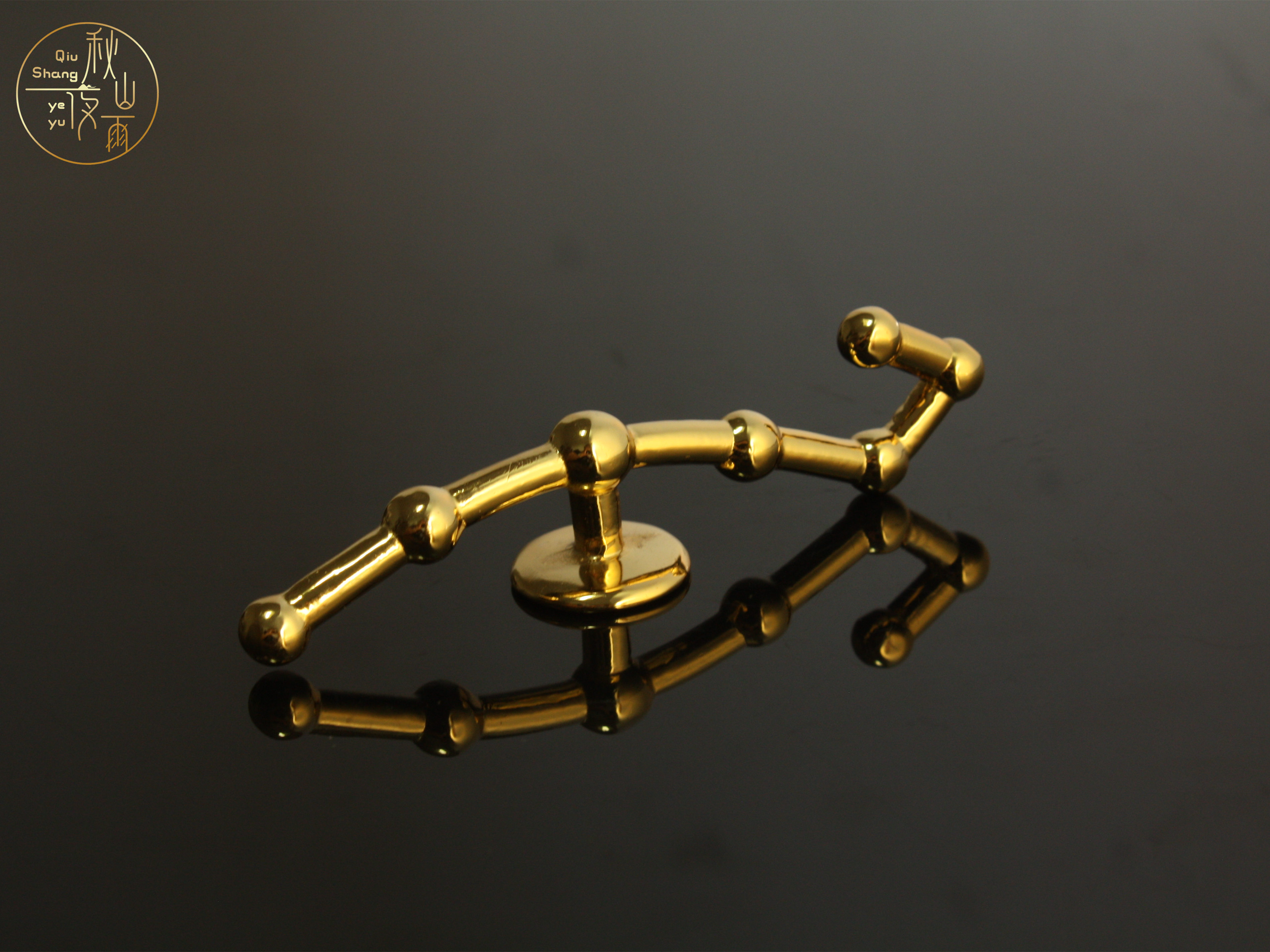 秋山夜雨 复原汉代北斗七星带钩汉服饰品银镀金宫绦革带扣配件