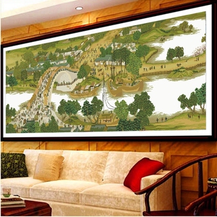 满钻钻石画 2026魔方钻石画 钻石画十字绣 客厅装饰画 清明上河图