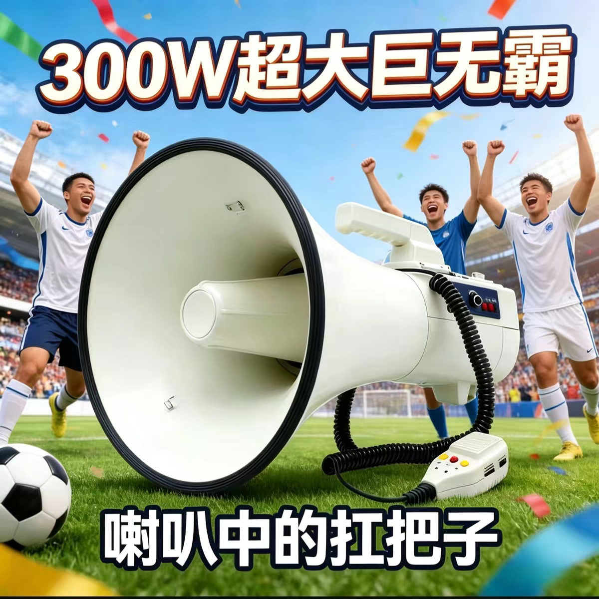 300W巨无霸球场大功率手持喊话器消防蓝牙录音远距离喊话喇叭开票