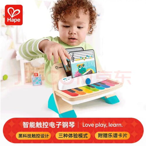Hape儿童玩具智能触控电子琴宝宝音乐启蒙儿童木质乐器12月800802