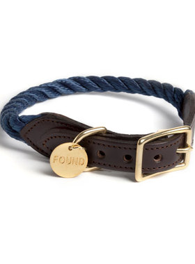 现货美国进口Found My Animal真皮猫狗蓝色项圈纽约手工编织潮牌