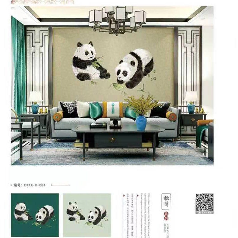 风有图案儿童客厅墙布新古典刺绣