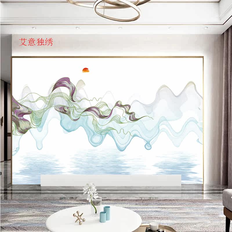 新款壁画独秀背景墙无缝客厅