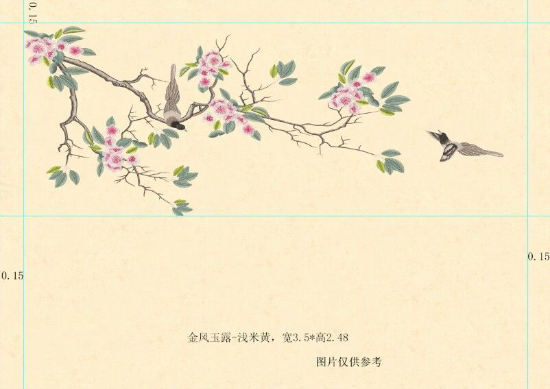 独秀墙布独绣言绣客厅新中式刺绣