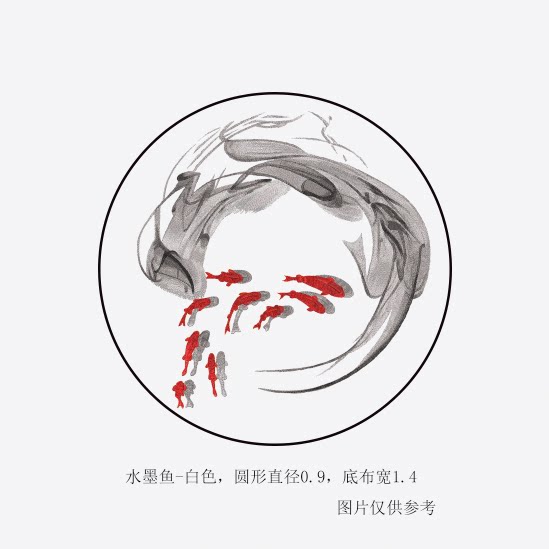 玄关圆形刺绣中式独绣墙布壁布