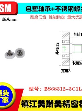 厂家直销航模专用包塑轴承微型高承载抗撞击滑轮BS68312-3C1L4M3